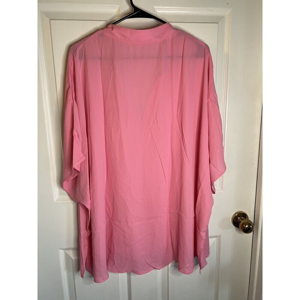 Women’s Pink V-Neck Batwing Sleeve Blouse Size 2X NWOT - Picture 5 of 9